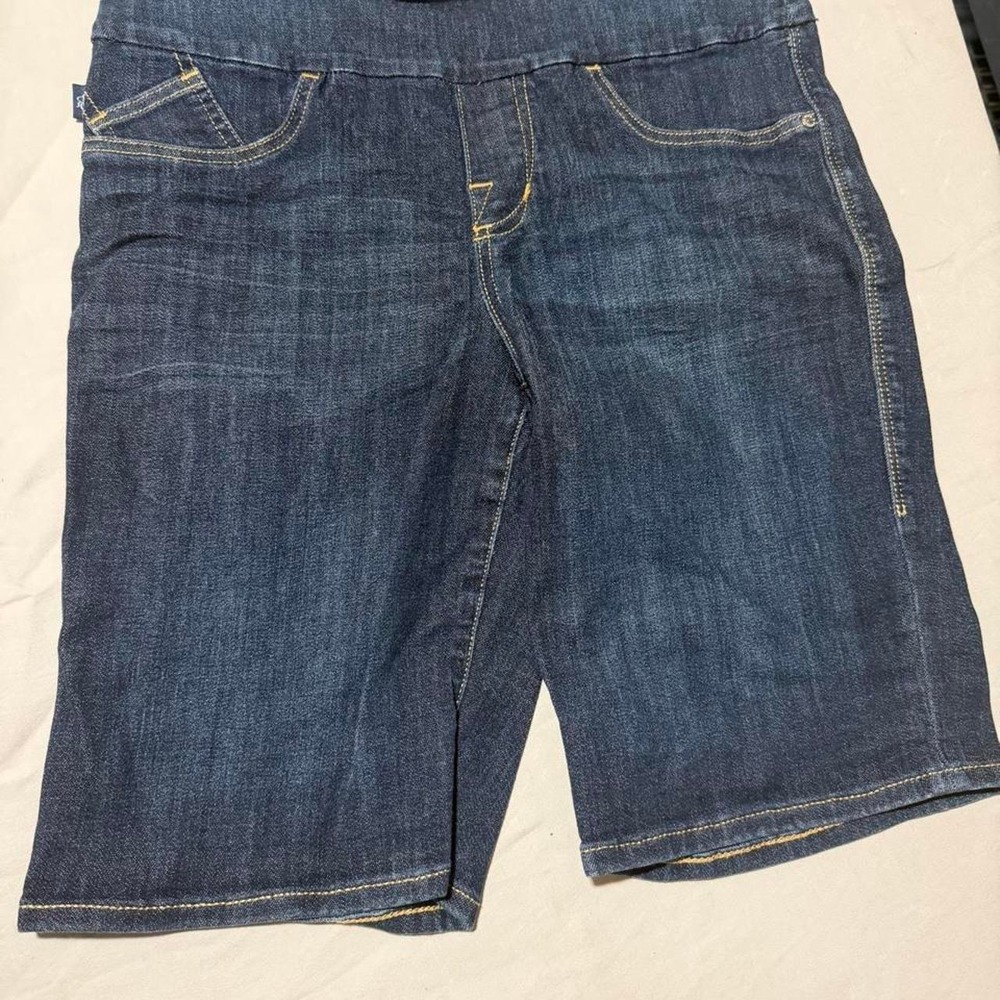 Rock & Republic Denim Rx Slimming Cure X Shorts Dark Wash Distressed Size 12